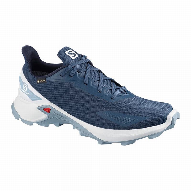 Chaussures De Trail Running Salomon Homme Bleu Marine / Blanche - Salomon ALPHACROSS BLAST GTX - Fra